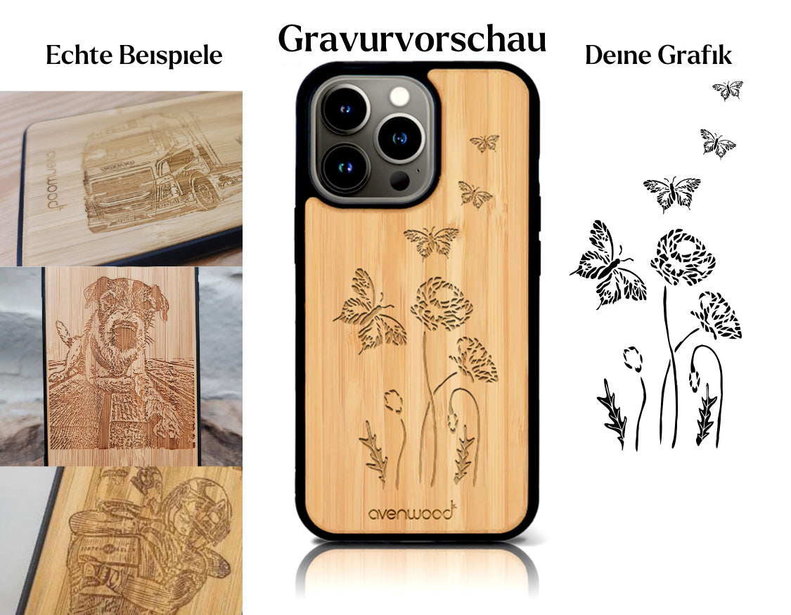 INDIVIDUELL iPhone 15 Pro Bambus-Kunststoff