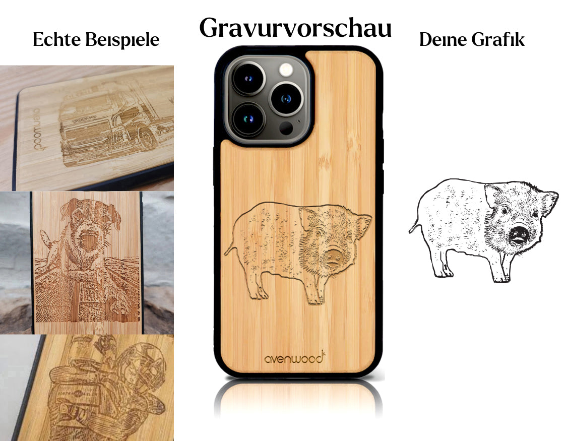 INDIVIDUELL iPhone 15 Pro Bambus-Kunststoff