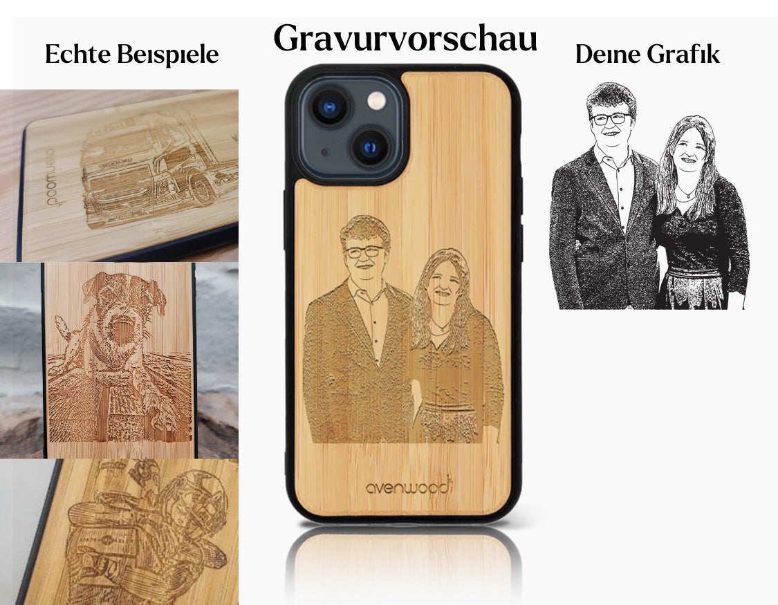 INDIVIDUELL iPhone 15 Pro Bambus-Kunststoff