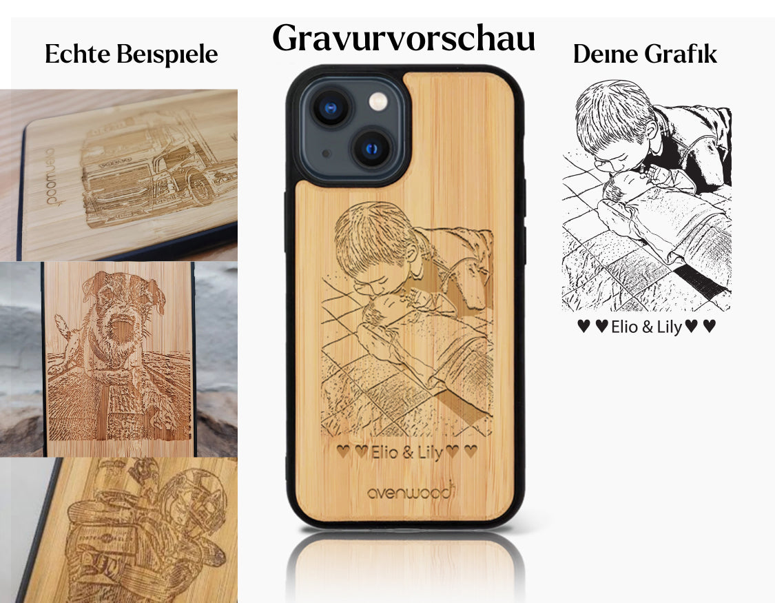 INDIVIDUELL iPhone 15 Pro Bambus-Kunststoff