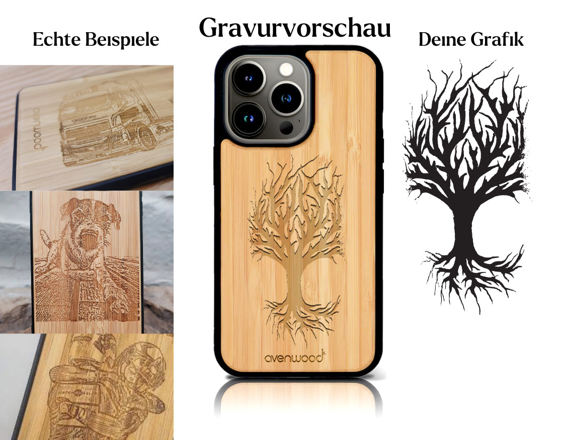 INDIVIDUELL iPhone 15 Pro Bambus-Kunststoff