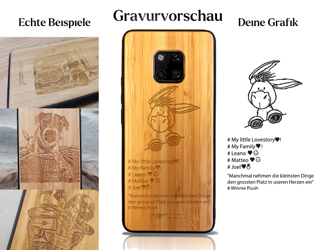 INDIVIDUELL Huawei Mate 20 Pro Bambus-Kunststoff