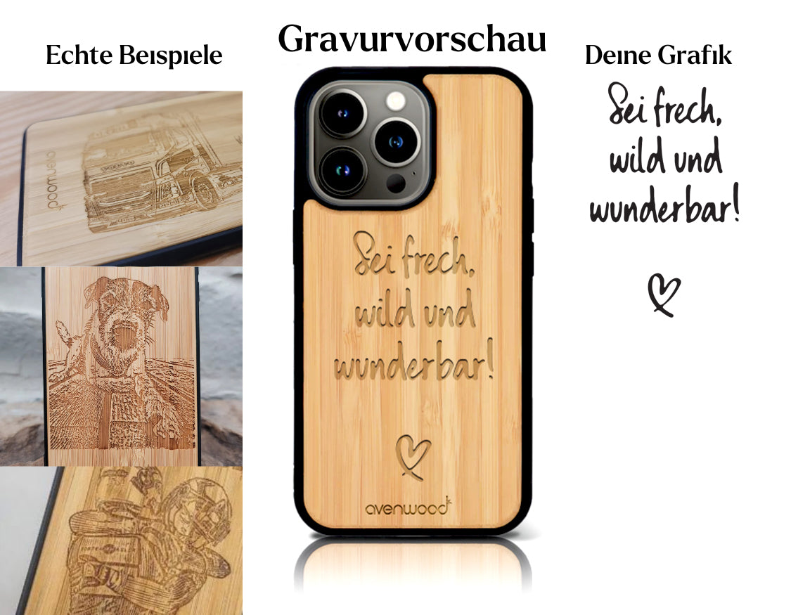 INDIVIDUELL iPhone 15 Pro Bambus-Kunststoff