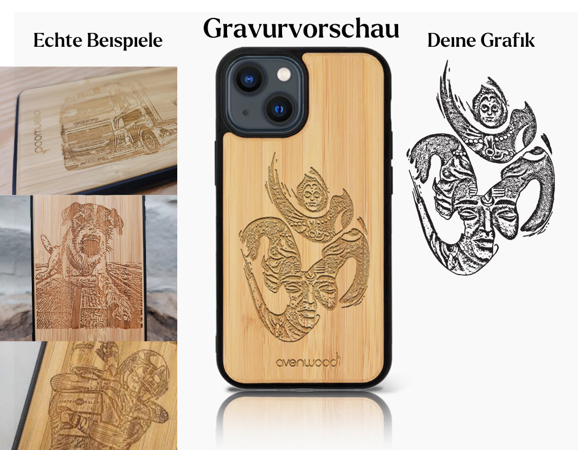 INDIVIDUELL iPhone 15 Pro Bambus-Kunststoff