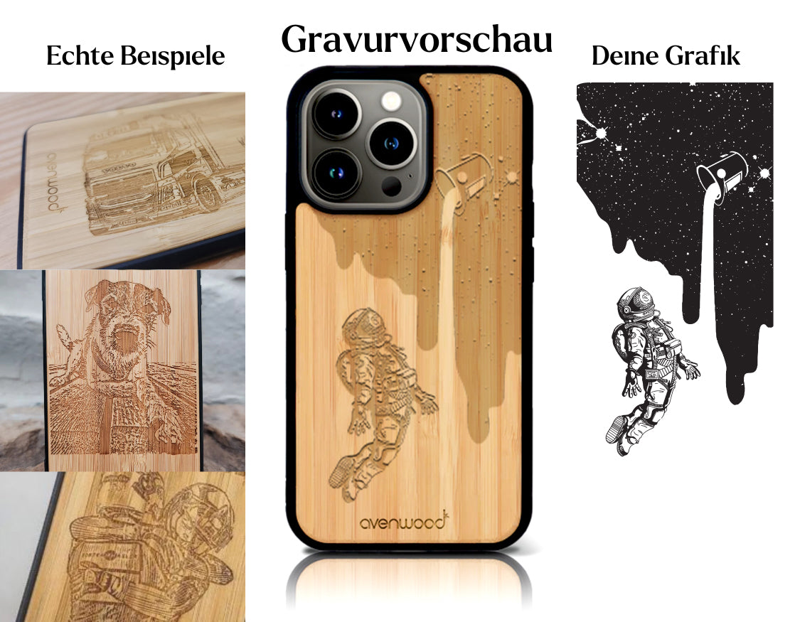 INDIVIDUELL iPhone 15 Pro Bambus-Kunststoff