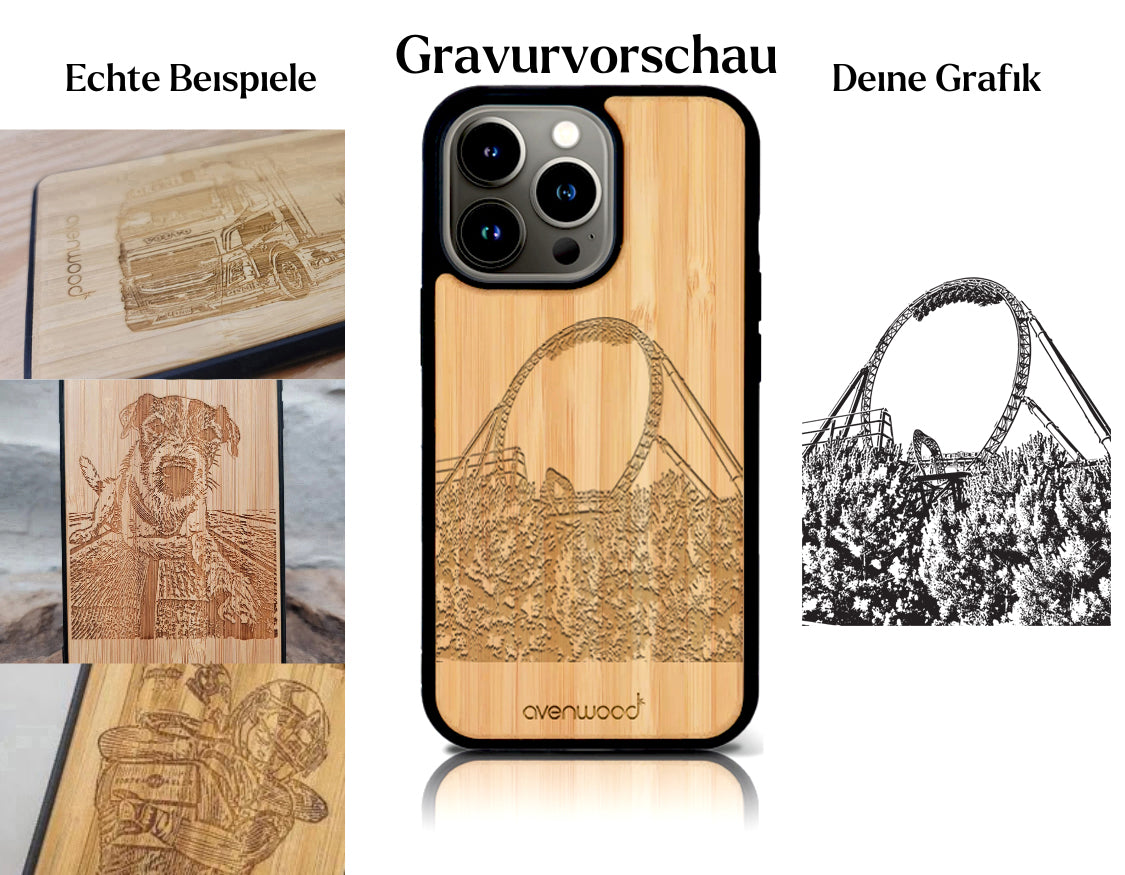 INDIVIDUELL iPhone 15 Pro Bambus-Kunststoff