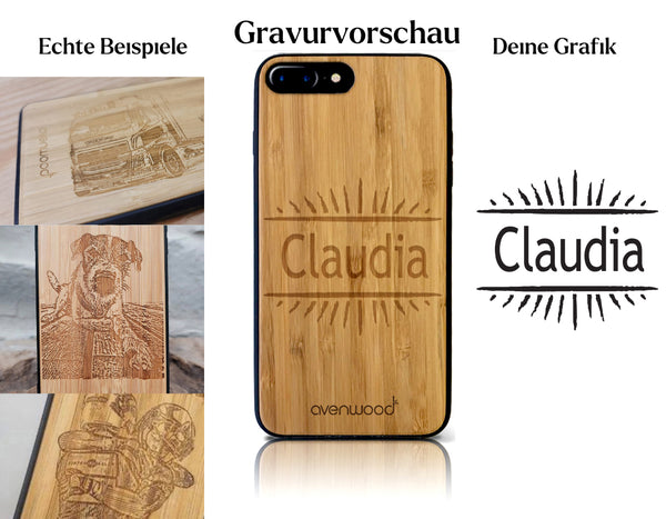 INDIVIDUALLY CUSTOMIZED iPhone 7 Plus Bamboo-Plastic