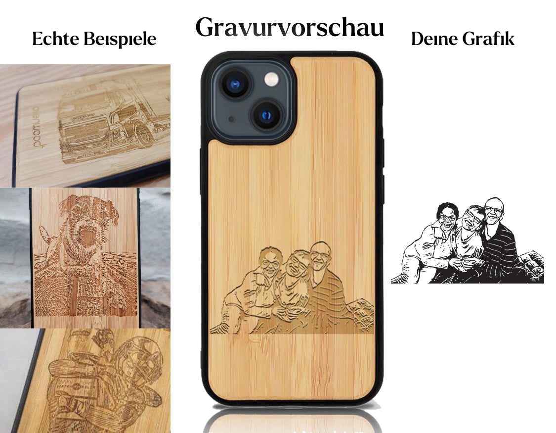 INDIVIDUELL iPhone 13 Bambus-Kunststoff