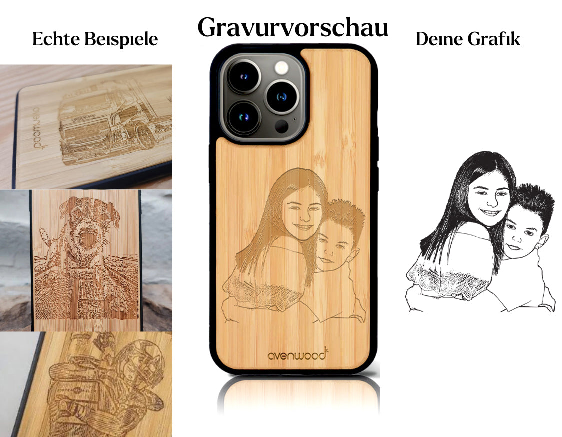 INDIVIDUELL iPhone 15 Pro Max Bambus-Kunststoff