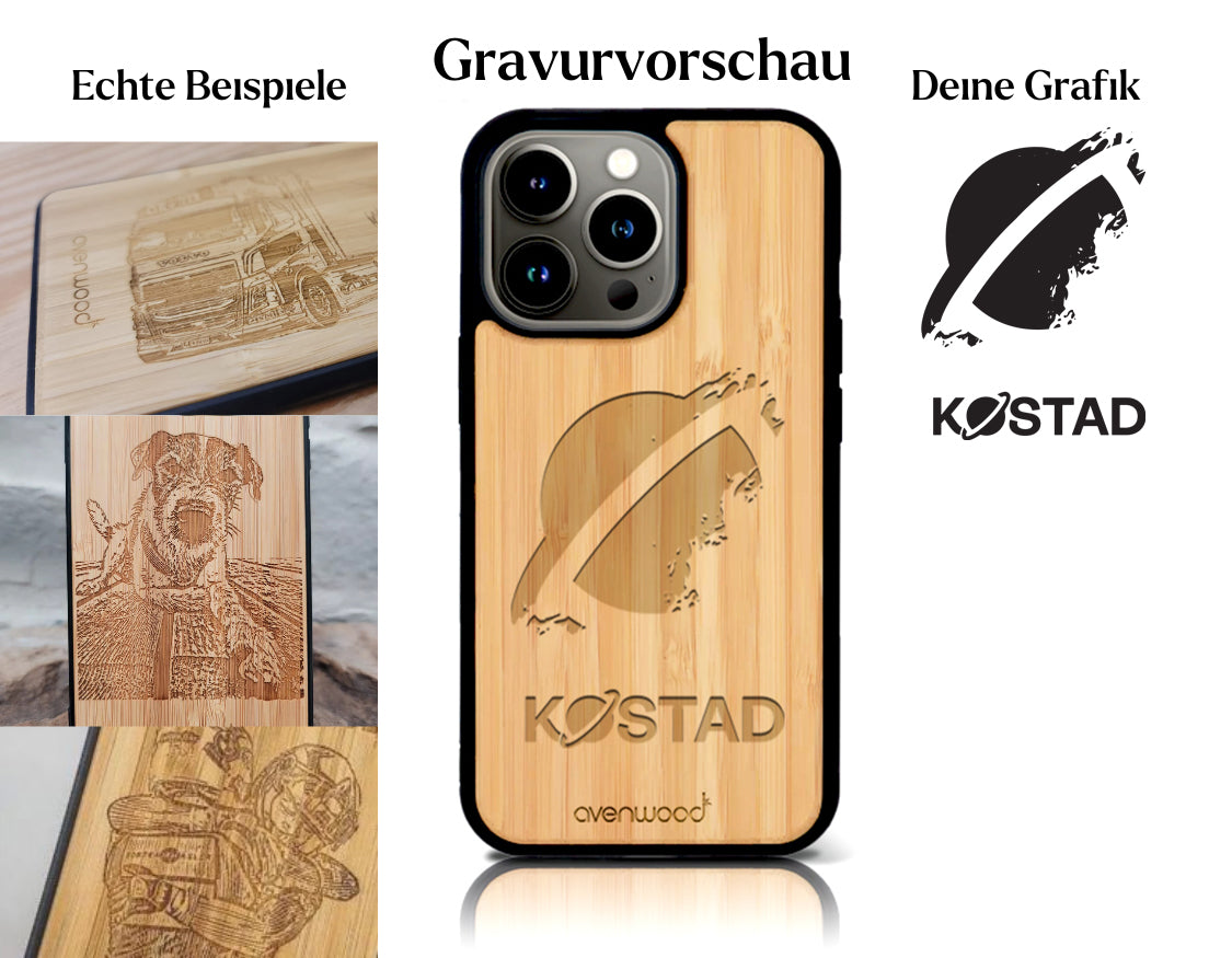 INDIVIDUELL iPhone 15 Pro Bambus-Kunststoff