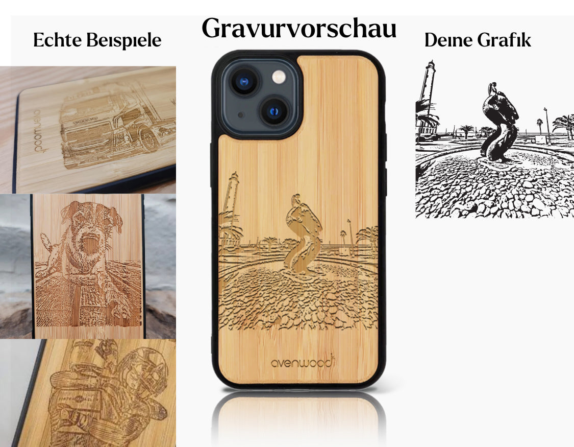 INDIVIDUELL iPhone 15 Pro Bambus-Kunststoff