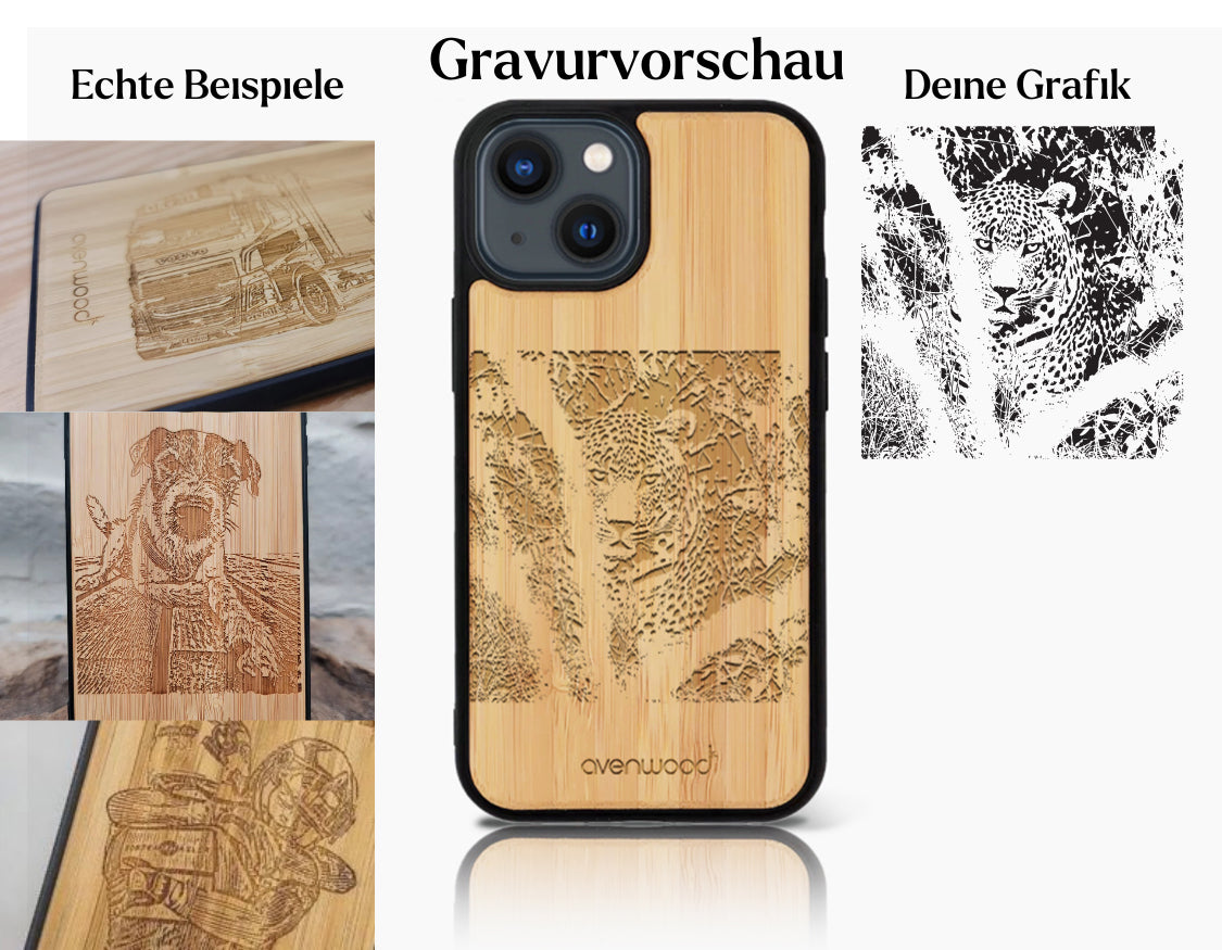 INDIVIDUELL iPhone 15 Pro Bambus-Kunststoff