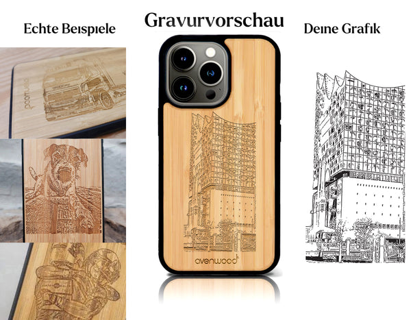INDIVIDUELL iPhone 15 Pro Max Bambus-Kunststoff