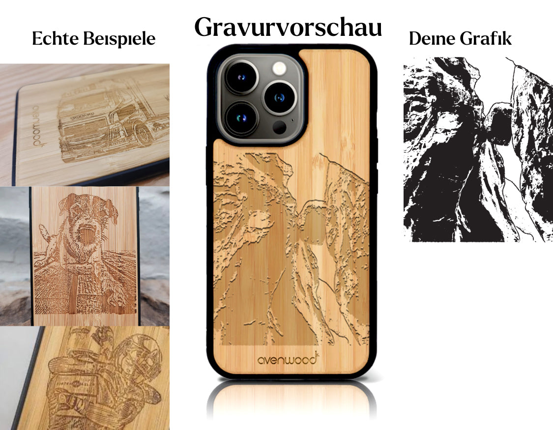 INDIVIDUELL iPhone 14 Pro Max Bambus-Kunststoff