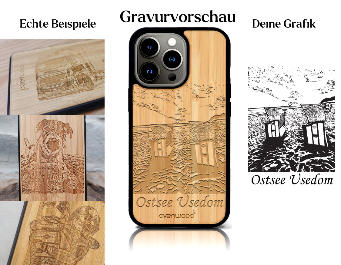 INDIVIDUELL iPhone 15 Pro Bambus-Kunststoff