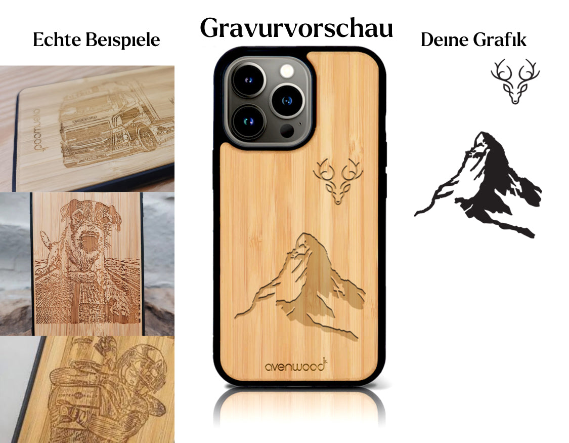 INDIVIDUELL iPhone 15 Pro Bambus-Kunststoff