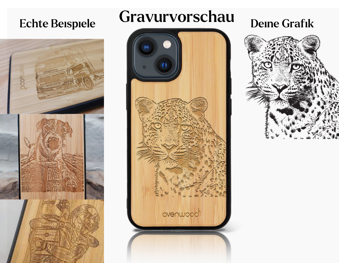 INDIVIDUELL iPhone 15 Pro Bambus-Kunststoff