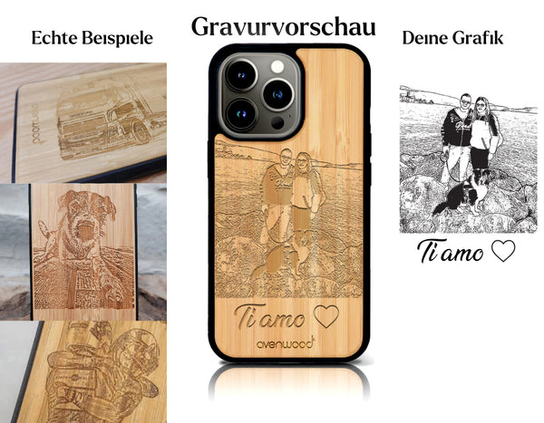 INDIVIDUELL iPhone 15 Pro Bambus-Kunststoff