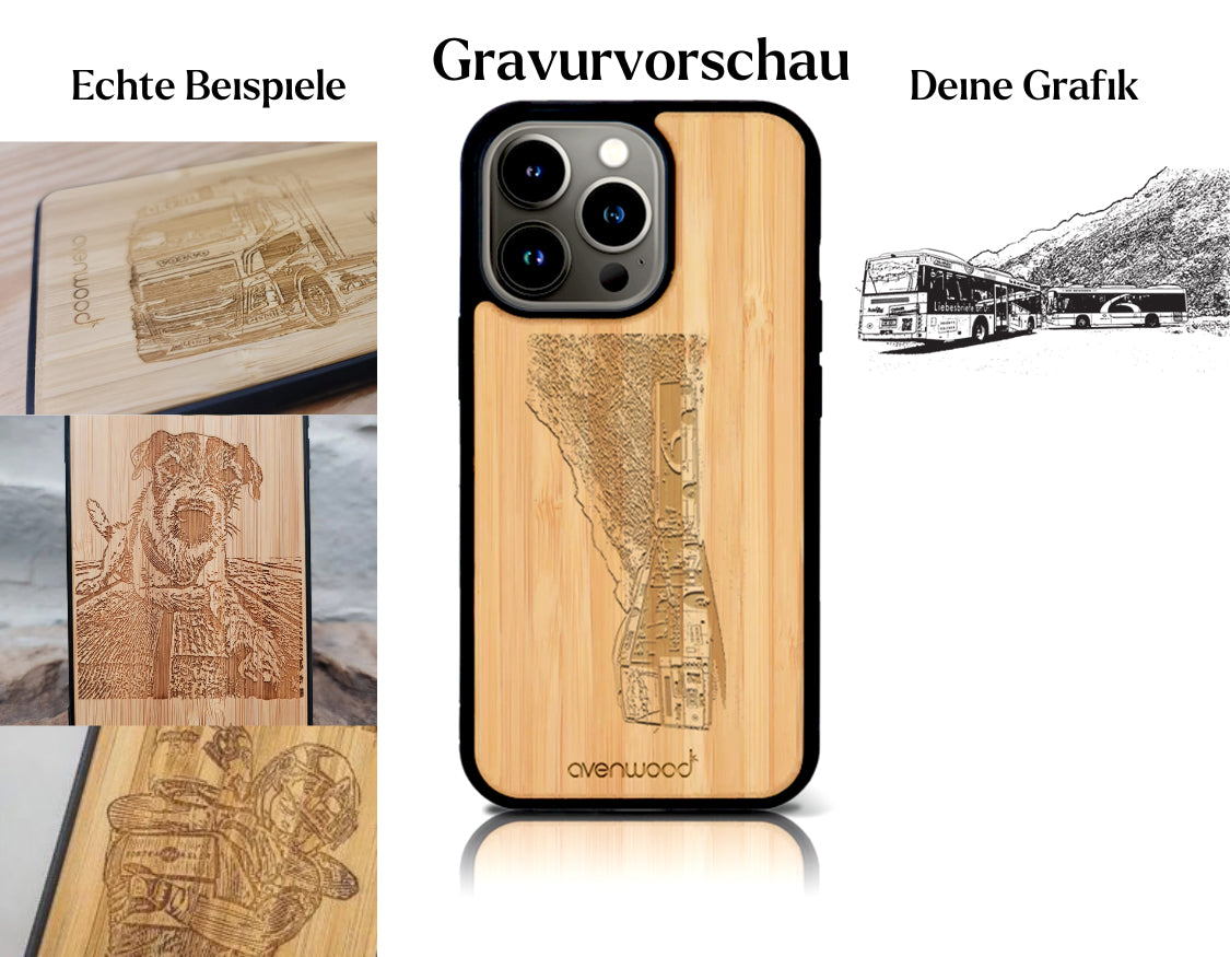 INDIVIDUELL iPhone 15 Pro Bambus-Kunststoff