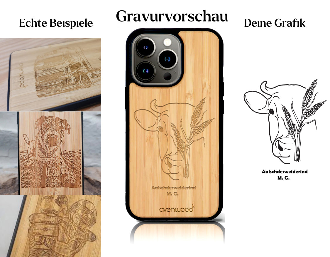 INDIVIDUELL iPhone 15 Pro Bambus-Kunststoff