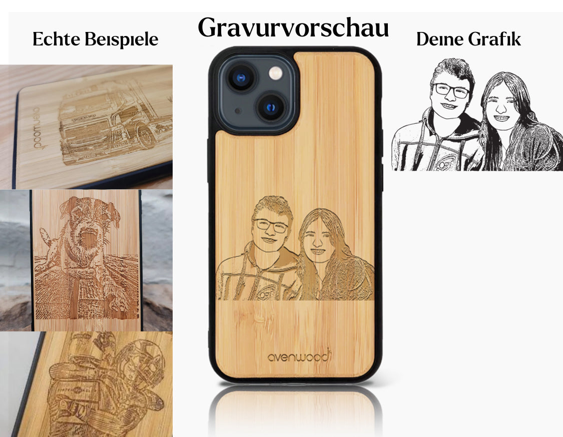INDIVIDUELL iPhone 15 Pro Bambus-Kunststoff
