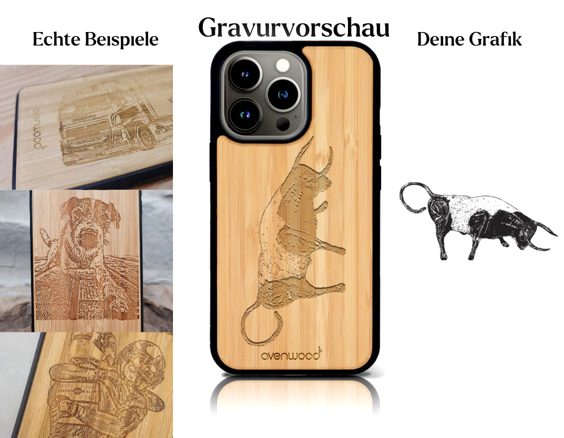 INDIVIDUELL iPhone 15 Pro Bambus-Kunststoff