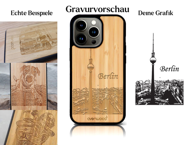 INDIVIDUELL iPhone 15 Pro Bambus-Kunststoff