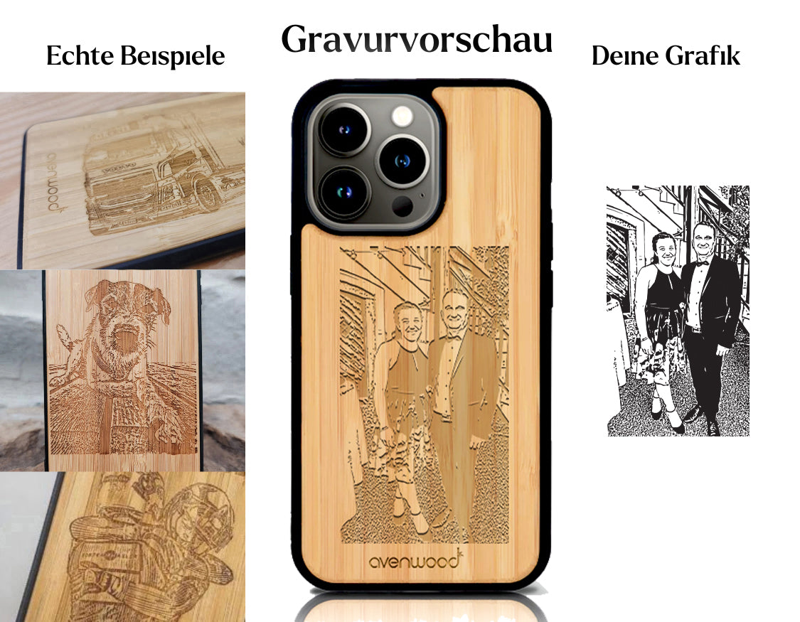 INDIVIDUELL iPhone 15 Pro Bambus-Kunststoff