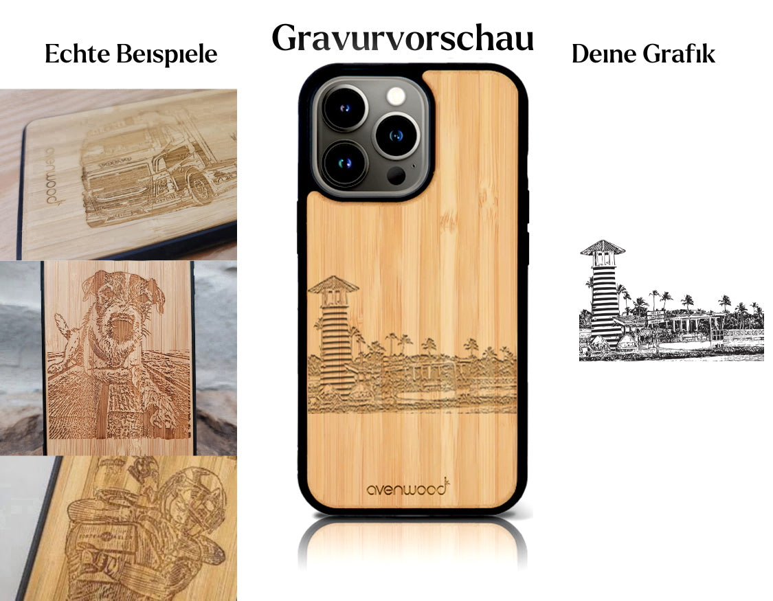 INDIVIDUELL iPhone 15 Pro Bambus-Kunststoff