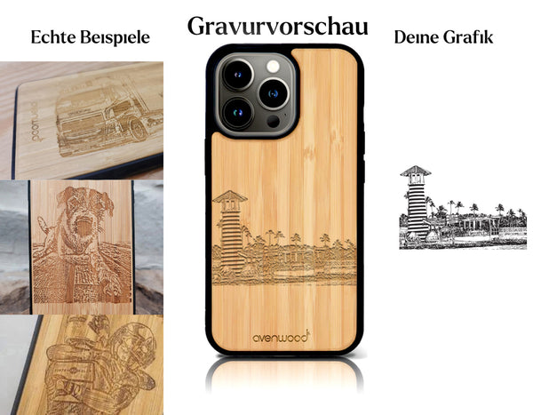 INDIVIDUELL iPhone 15 Pro Bambus-Kunststoff