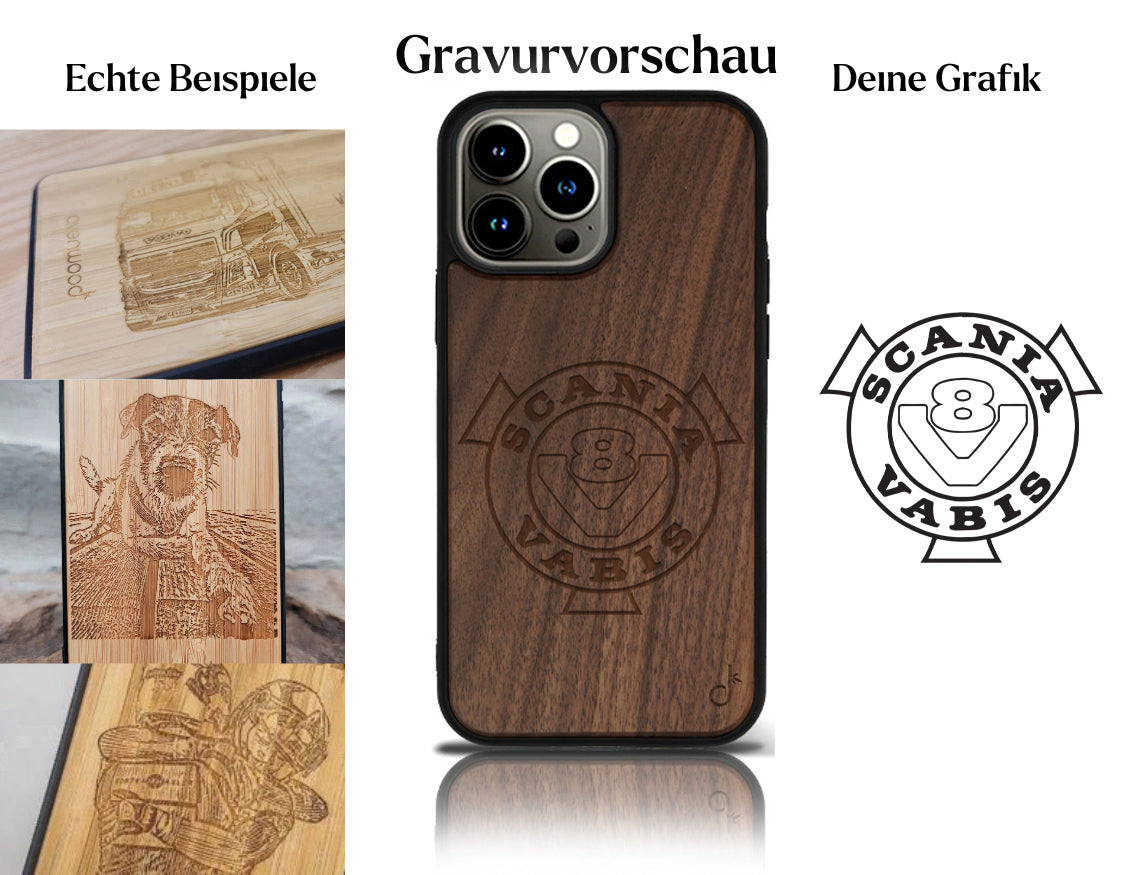 Coque arrière INDIVIDUELLE iPhone 13 Pro Max MagSafe en noyer