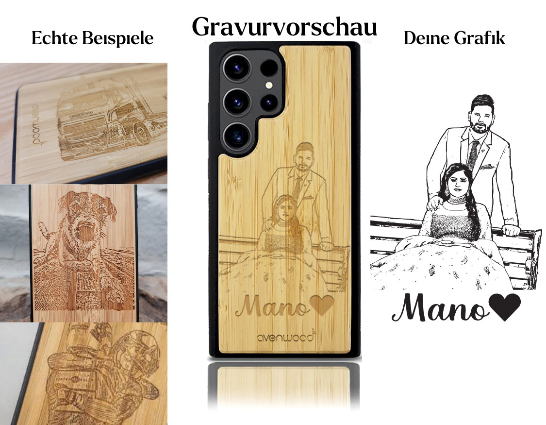 INDIVIDUELL Samsung Galaxy S23 Ultra Bambus-Kunststoff