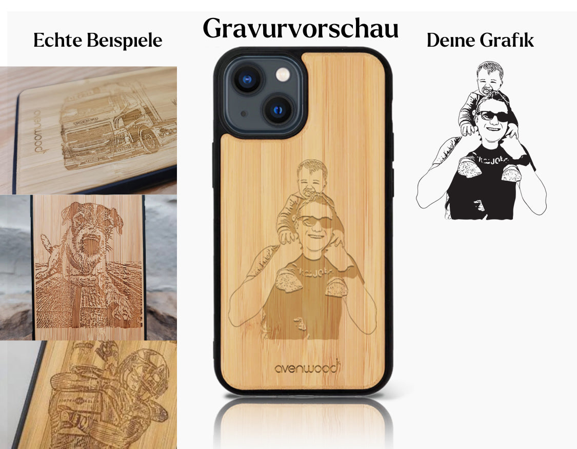 INDIVIDUELL iPhone 14 Plus Bambus-Kunststoff