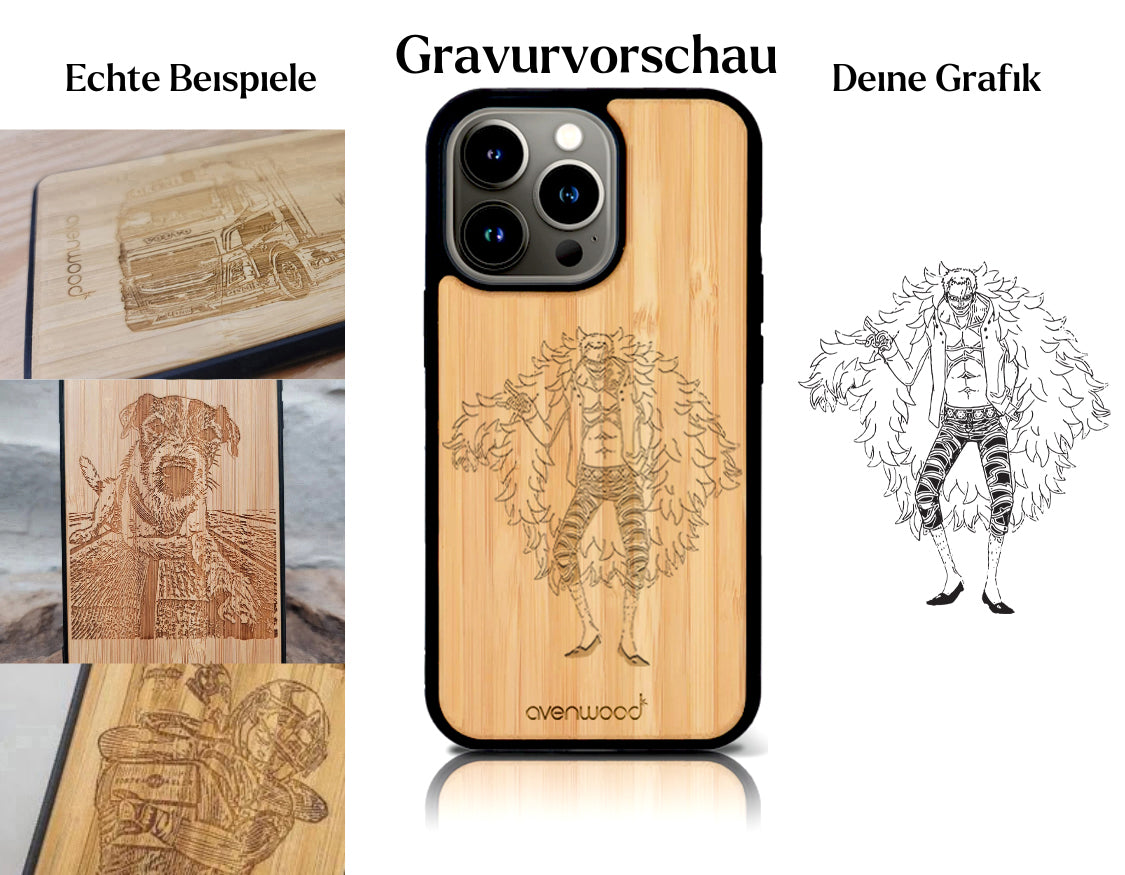 INDIVIDUELL iPhone 15 Pro Bambus-Kunststoff