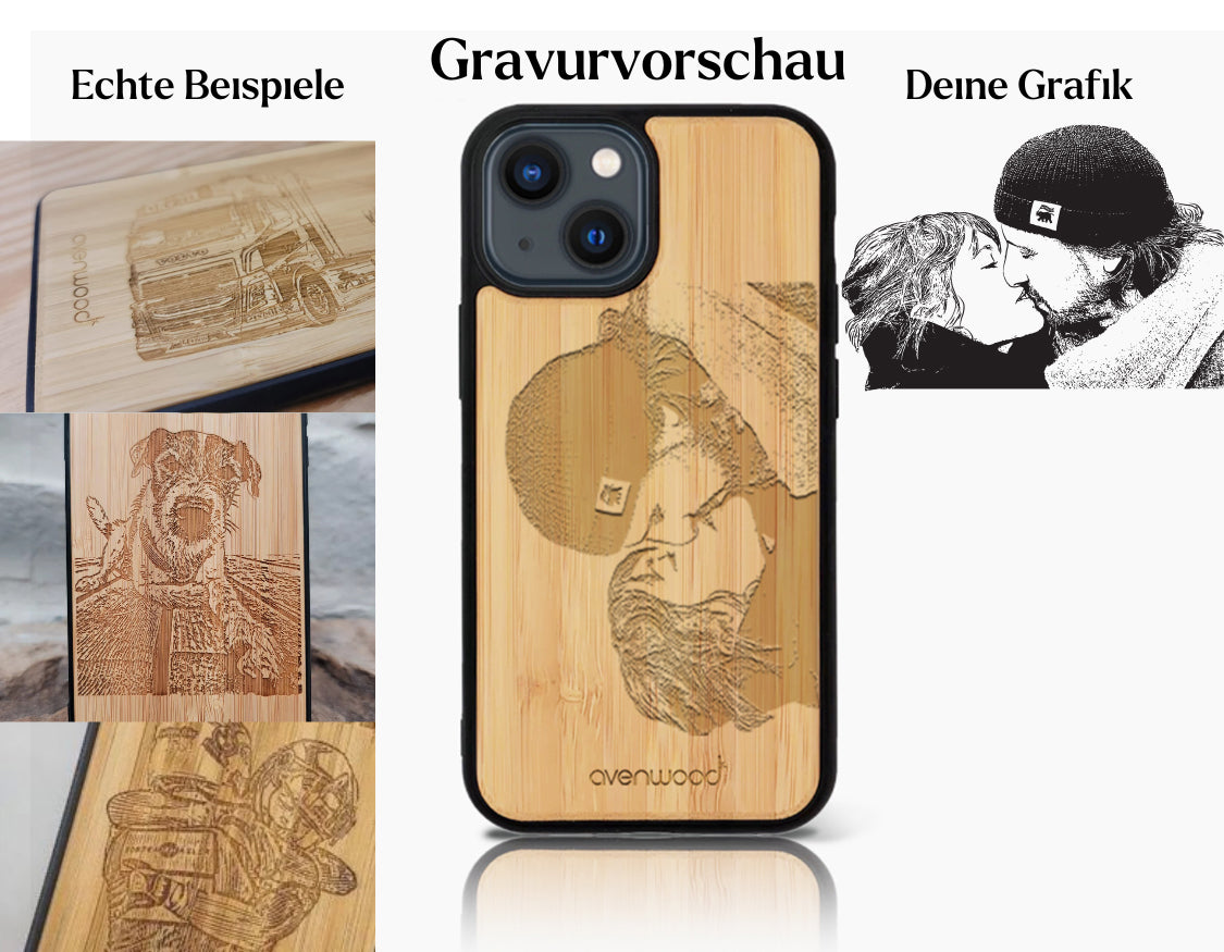 INDIVIDUELL iPhone 13 Mini Bambus-Kunststoff