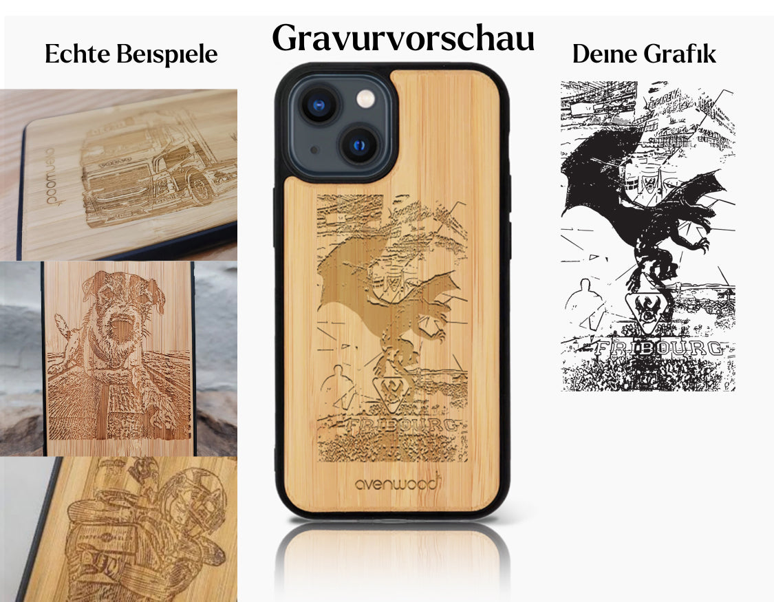 INDIVIDUELL iPhone 15 Pro Bambus-Kunststoff