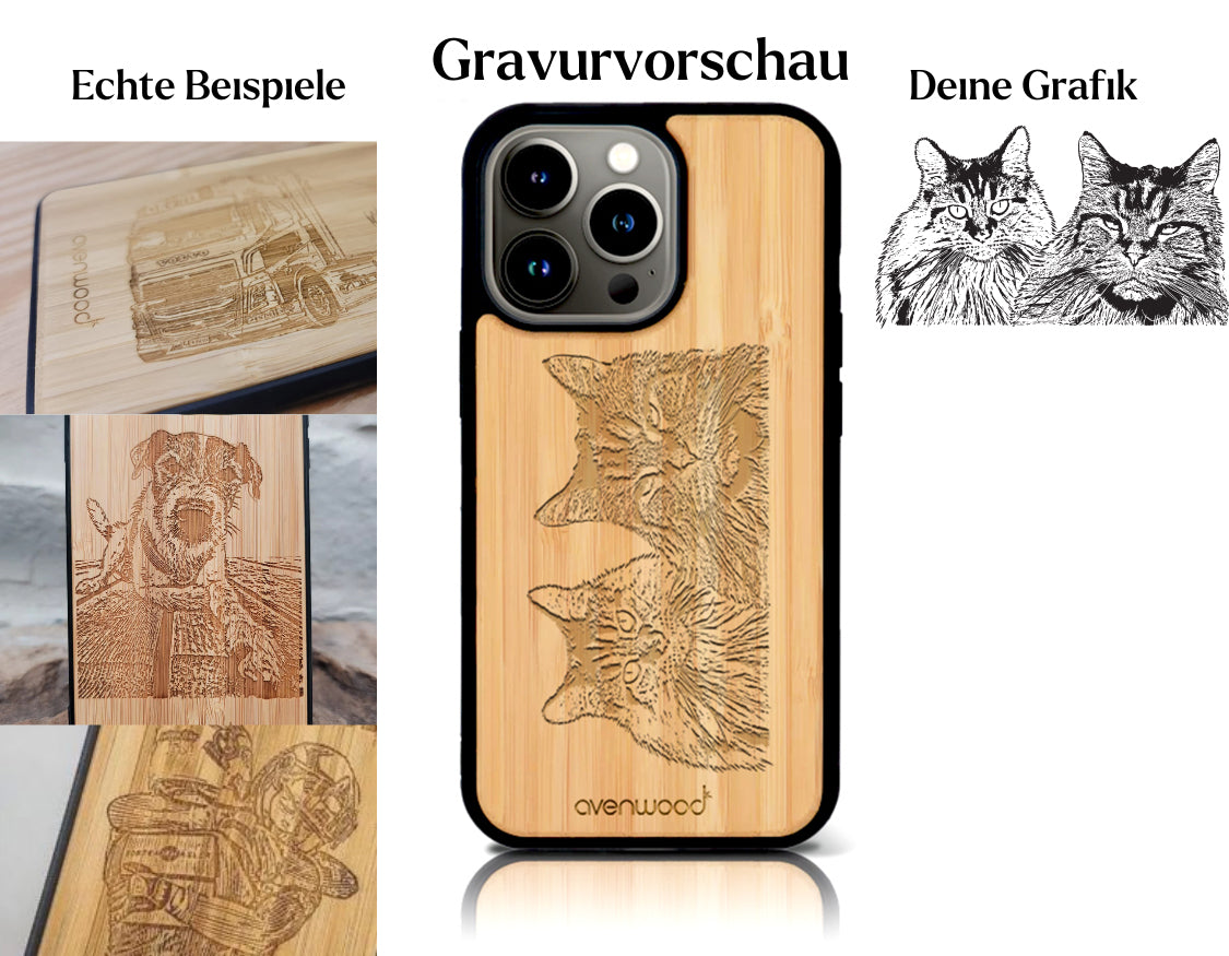 INDIVIDUELL iPhone 15 Pro Bambus-Kunststoff