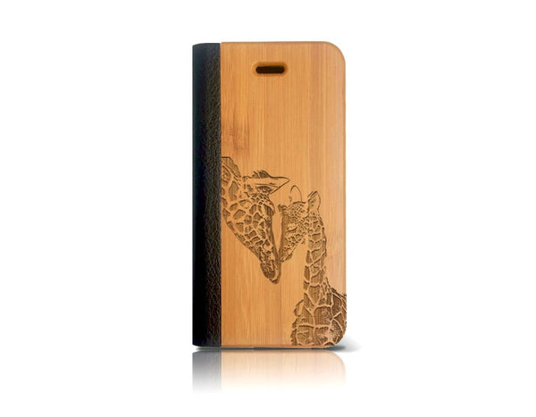 Étui à rabat GIRAFFES pour iPhone SE 1ère génération
