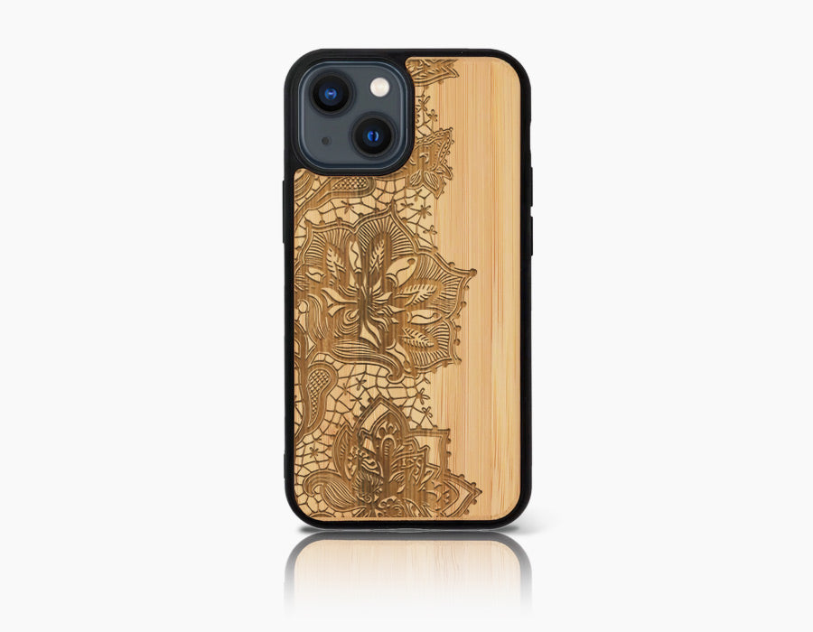 BLUMEN iPhone 13 Holz-Kunststoff Hülle