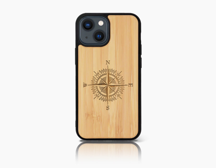 COMPASS iPhone 13 Mini Holz-Kunststoff Hülle