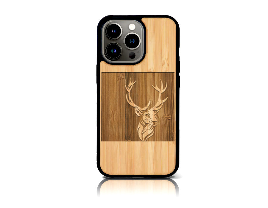 DEER iPhone 13 Pro Holz-Kunststoff Hülle