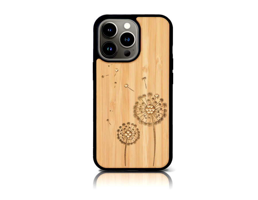 Coque bois-plastique iPhone 13 Pro Max DANDELION SWAROVSKI