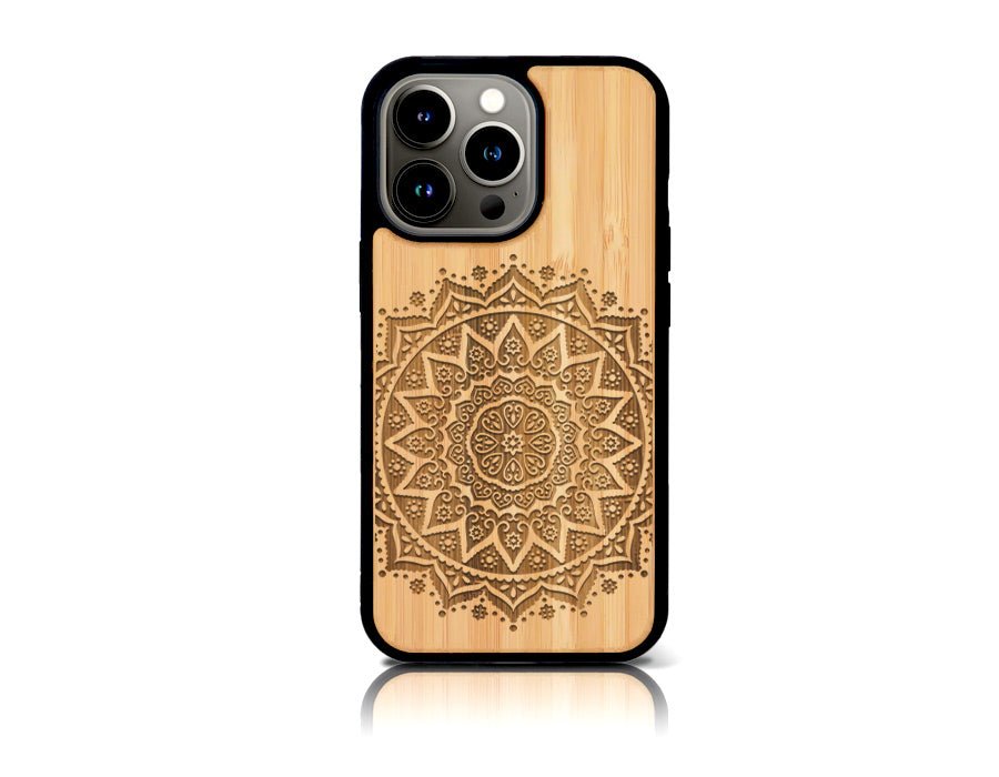 MANDALA iPhone 13 Pro Holz-Kunststoff Hülle