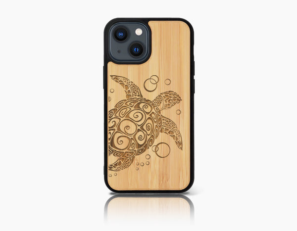 Coque bois-plastique TURTLE iPhone 13 Mini