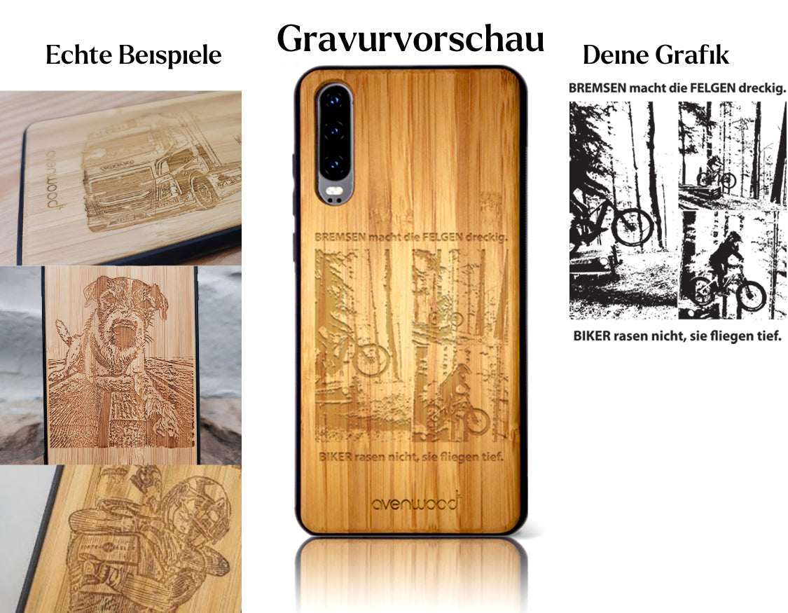 INDIVIDUELL Huawei P30 Bambus-Kunststoff